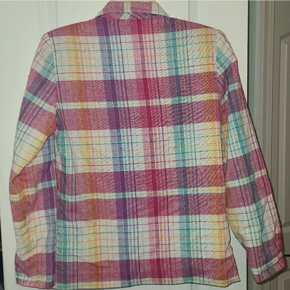 Vintage Bobbis Closet Pink Plaid Linen Blend Blazer - Picture 9 of 11